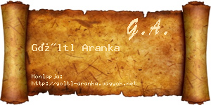 Göltl Aranka névjegykártya